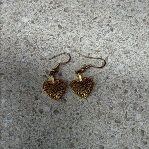 Elegant Gold Heart Earrings